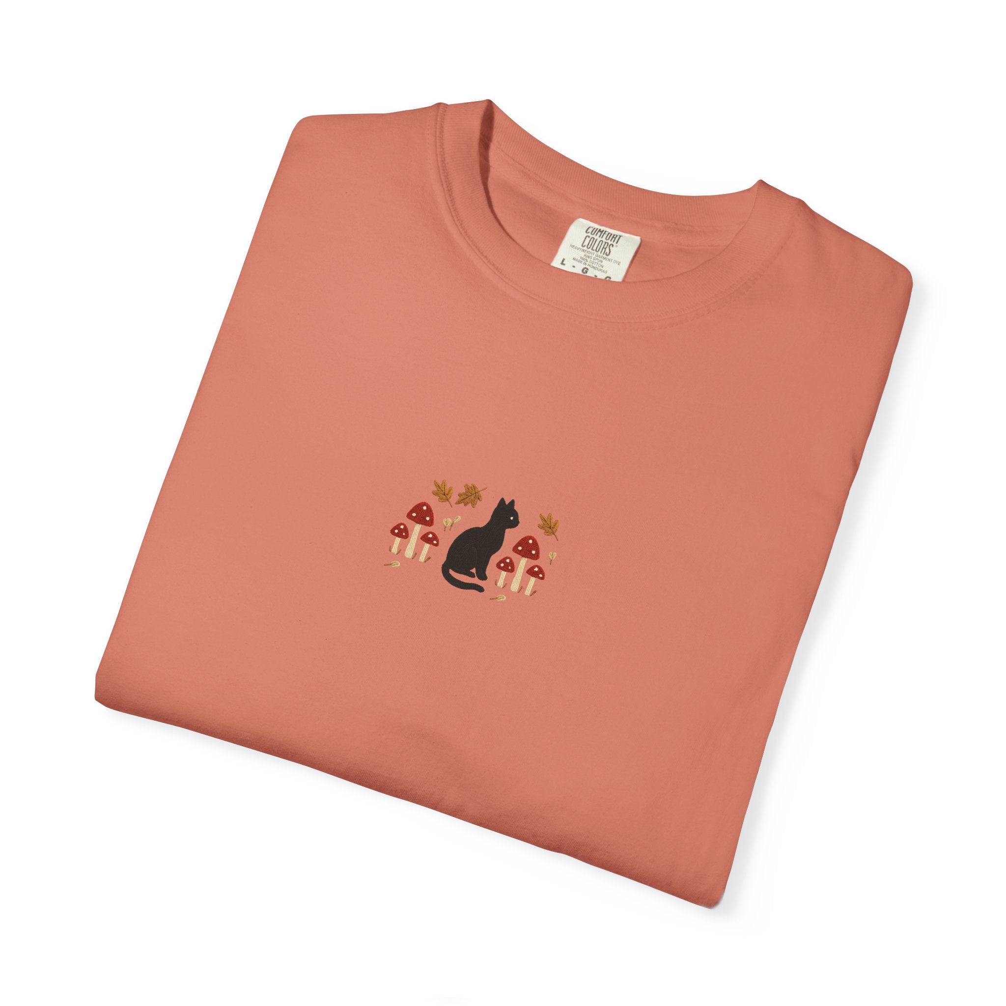 Cat Floral Unisex Garment-Dyed T-Shirt, Cozy Tee, Cat Lover Gift, Casual Wear, Unique Design, Everyday Fashion