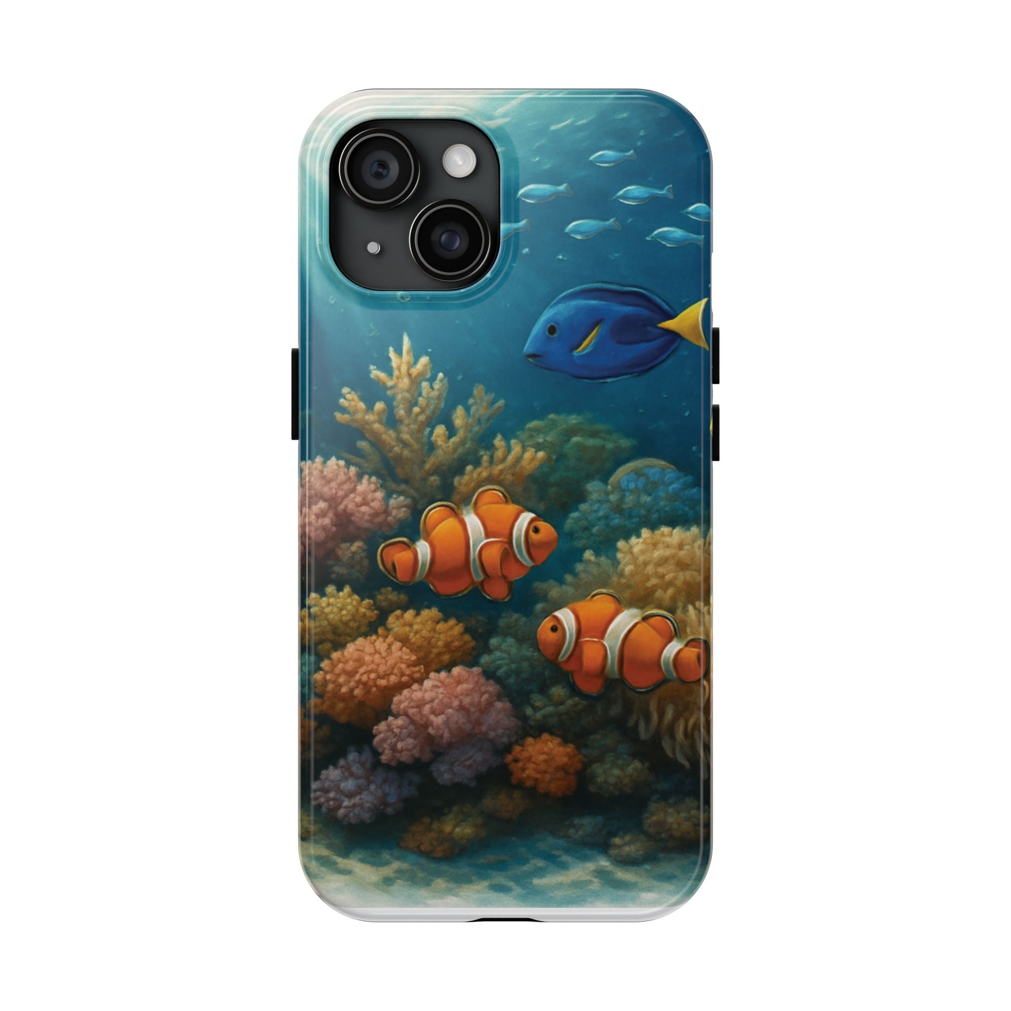 Vibrant Ocean-Themed Tough Phone Case | Cute Clownfish & Coral, Beach Lover Gift, Underwater Decor, Durable & Stylish Protection