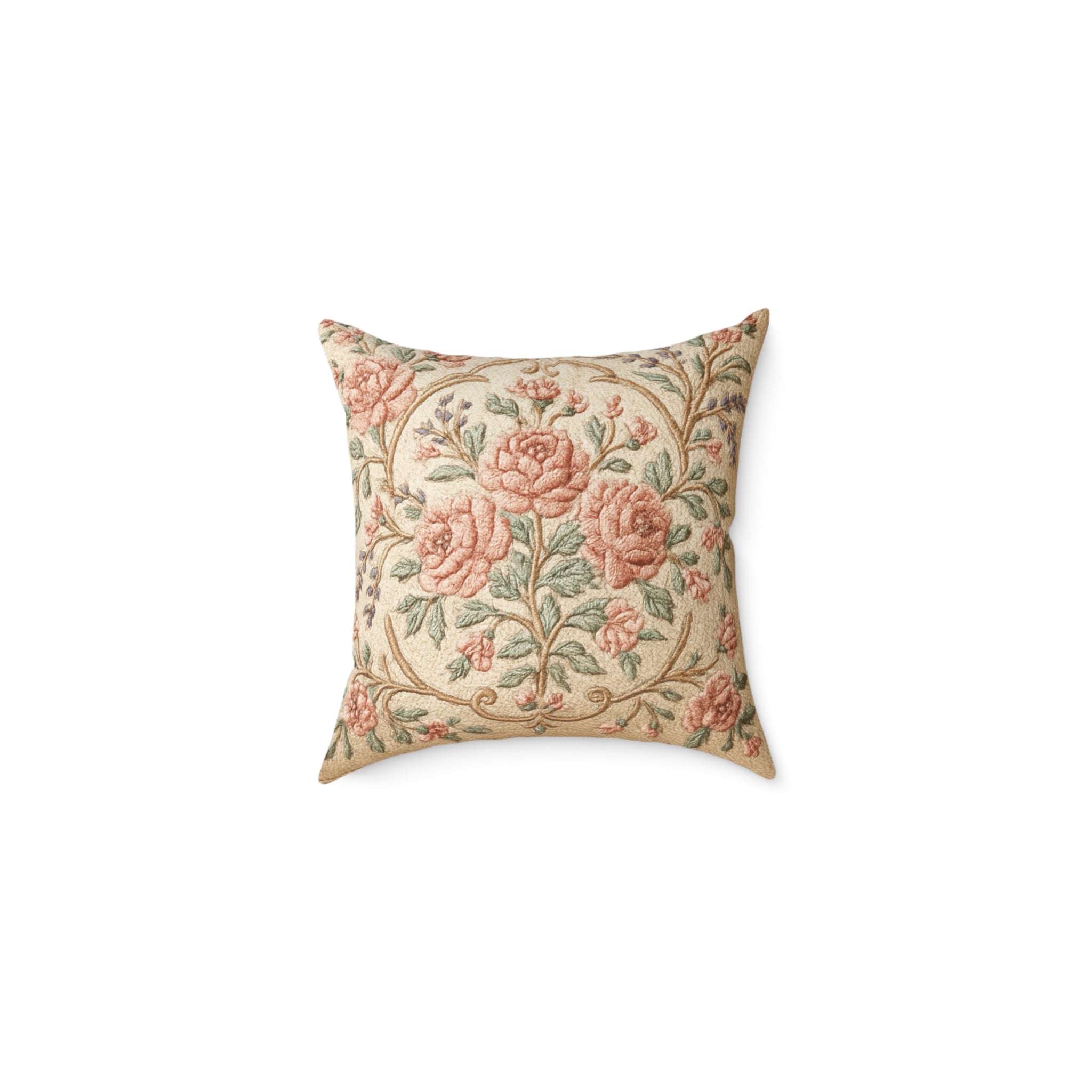 Vintage Floral Canvas Pillow for Cozy Living Rooms, Decorative Cushion for Home Décor, Gift for Housewarming