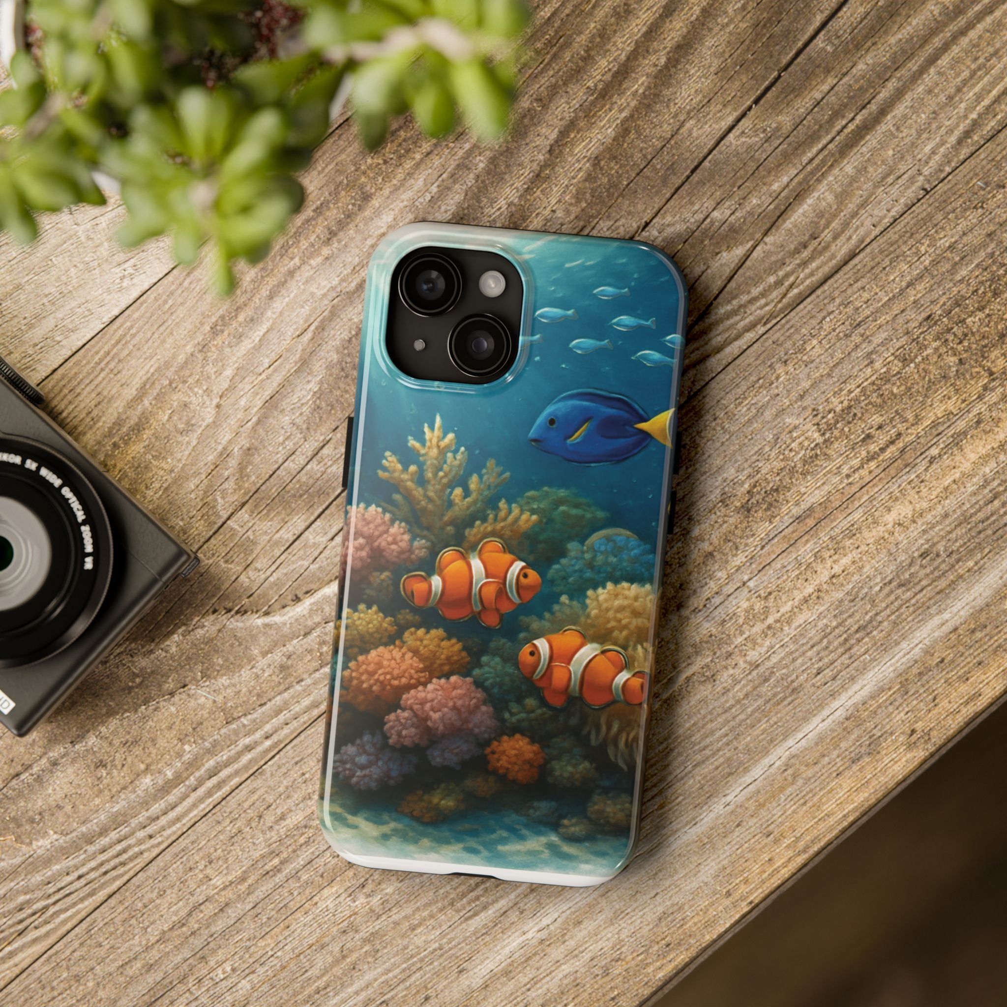 Vibrant Ocean-Themed Tough Phone Case | Cute Clownfish & Coral, Beach Lover Gift, Underwater Decor, Durable & Stylish Protection