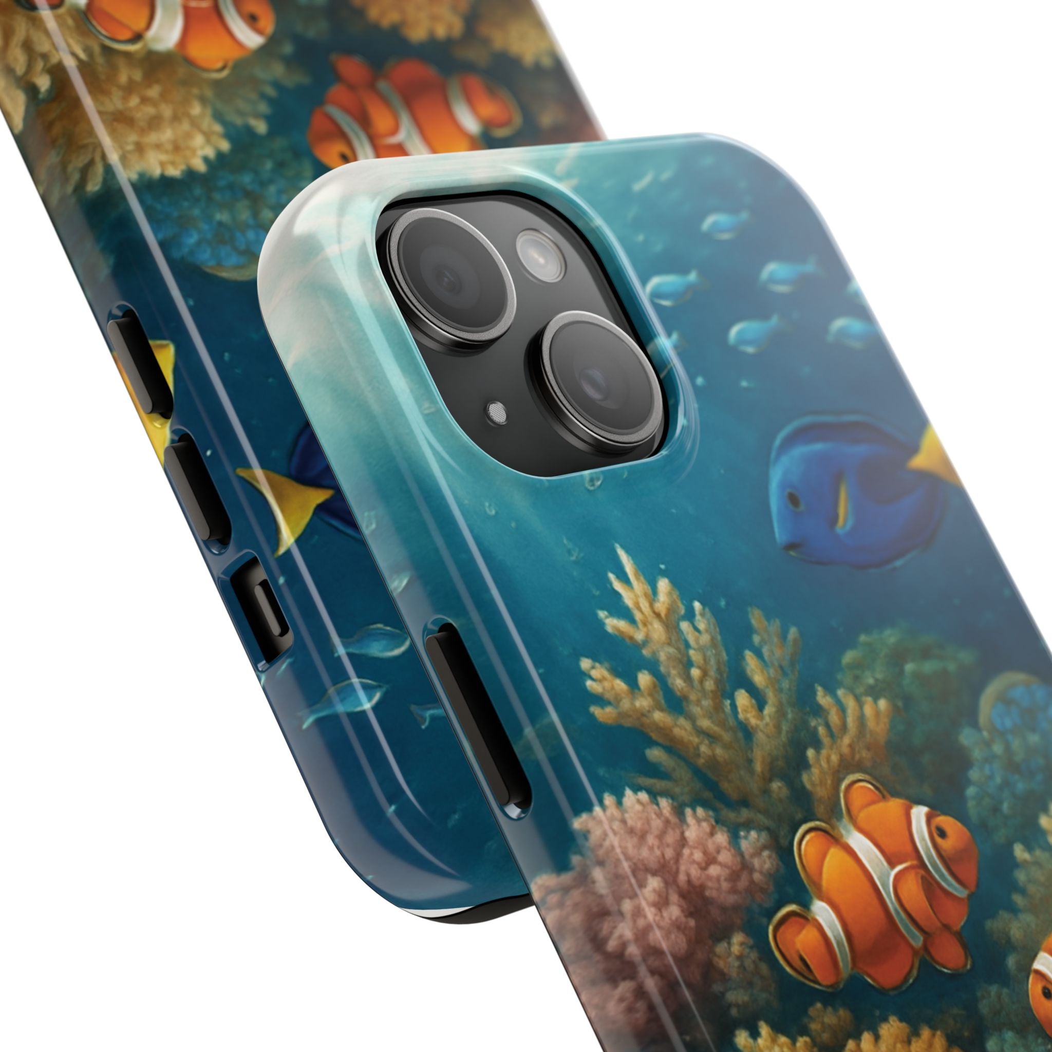 Vibrant Ocean-Themed Tough Phone Case | Cute Clownfish & Coral, Beach Lover Gift, Underwater Decor, Durable & Stylish Protection