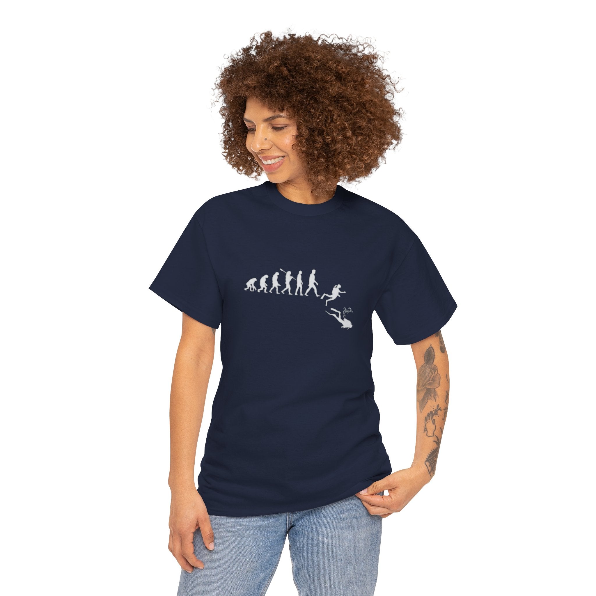 Evolution Theme Unisex Heavy Cotton Tee | Casual Wear, Gift for Nature Lovers