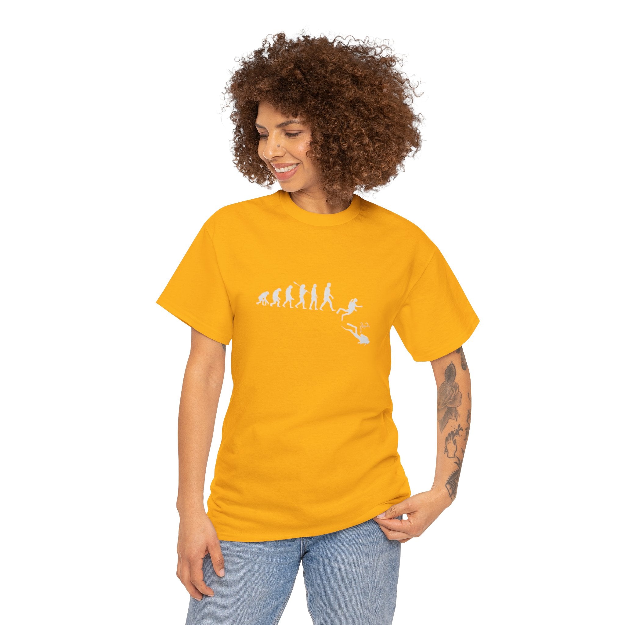Evolution Theme Unisex Heavy Cotton Tee | Casual Wear, Gift for Nature Lovers