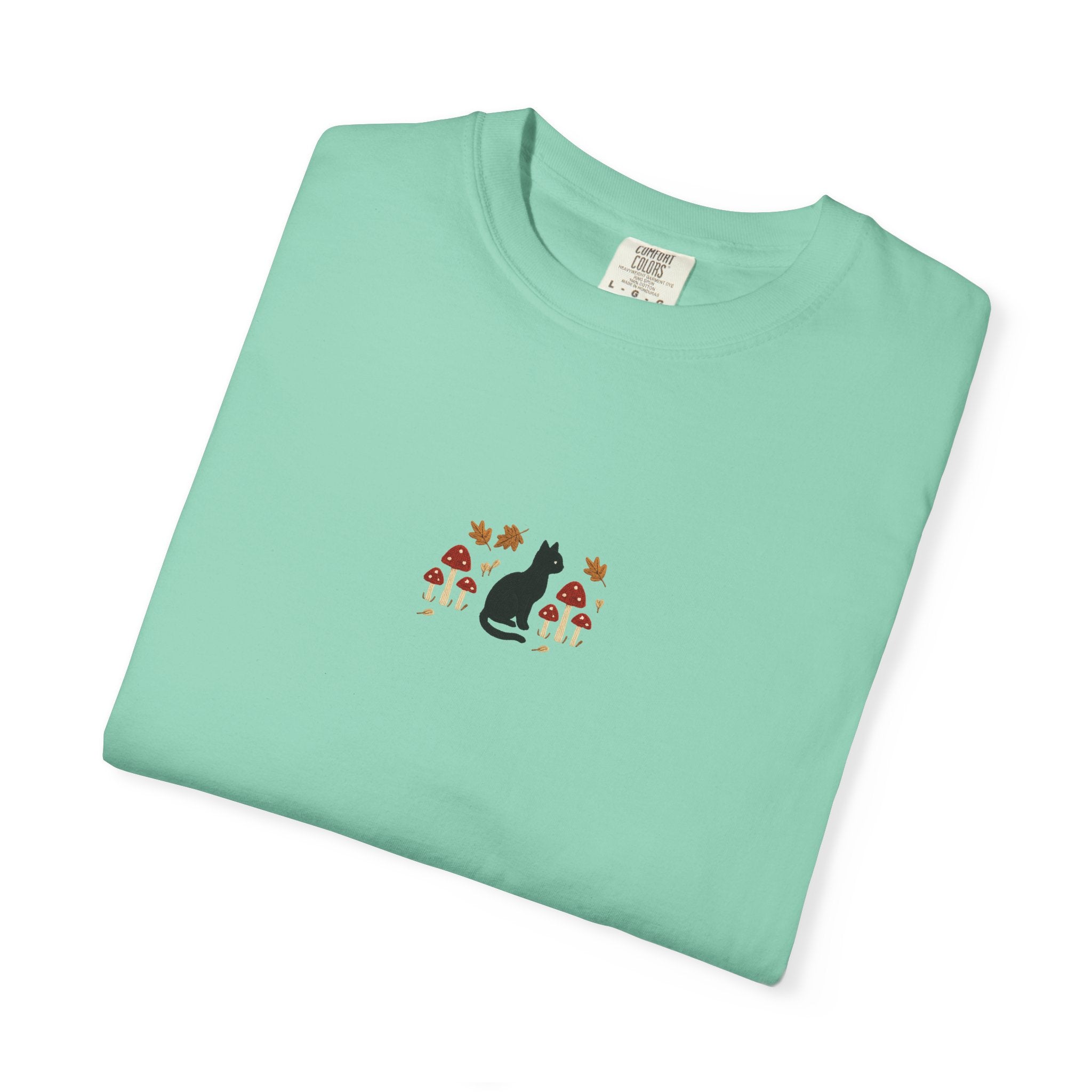 Cat Floral Unisex Garment-Dyed T-Shirt, Cozy Tee, Cat Lover Gift, Casual Wear, Unique Design, Everyday Fashion