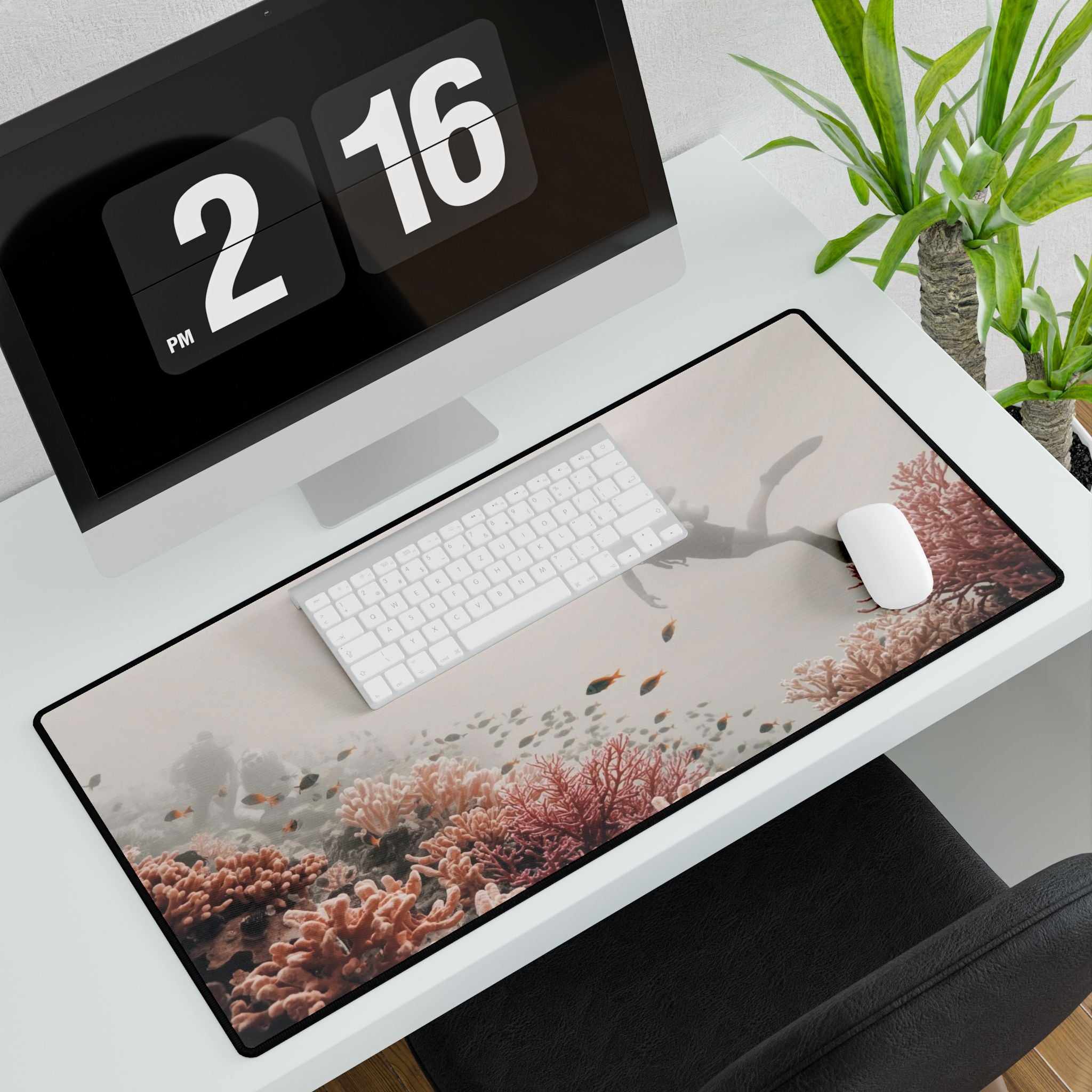 Ocean-Inspired Desk Mat - Perfect for Home Office, Gamer Setup, and Gift for Scuba Divers, Nautical Decor, Office Accessories