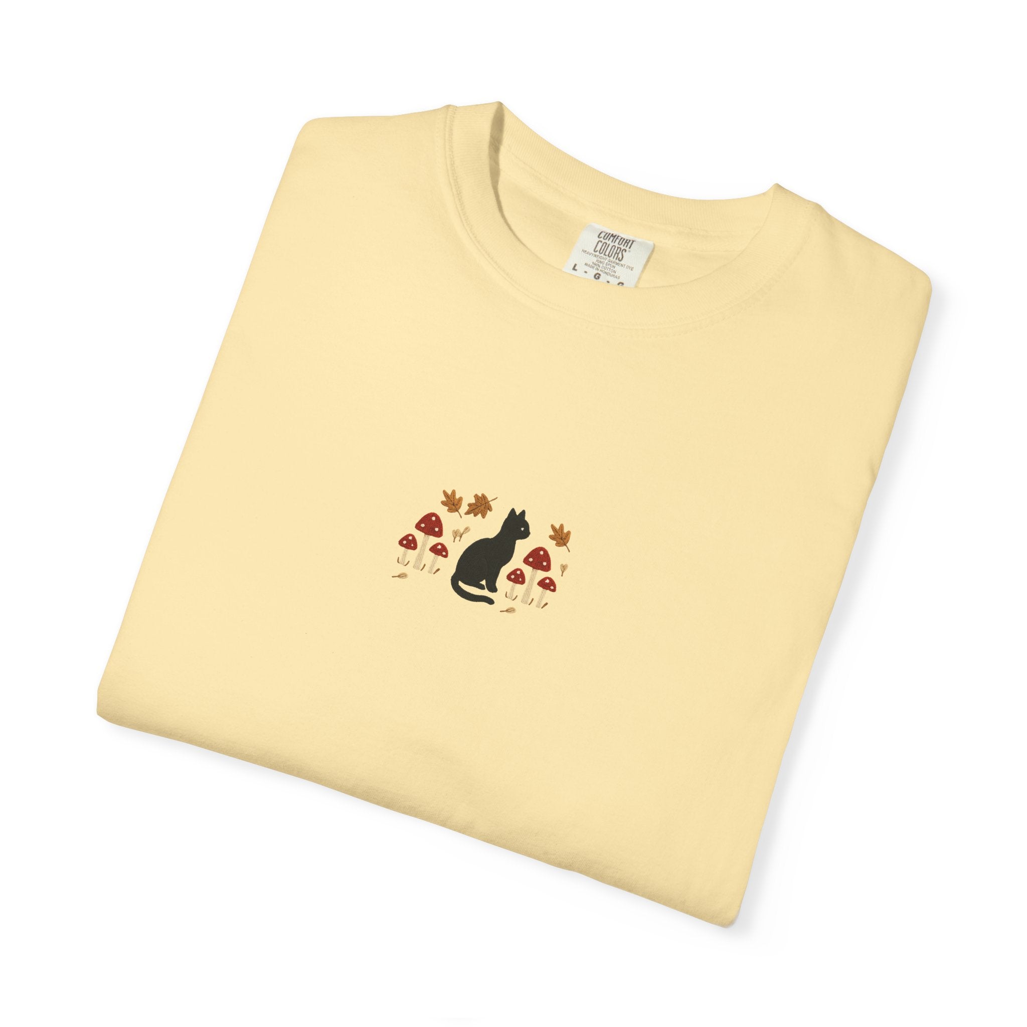 Cat Floral Unisex Garment-Dyed T-Shirt, Cozy Tee, Cat Lover Gift, Casual Wear, Unique Design, Everyday Fashion