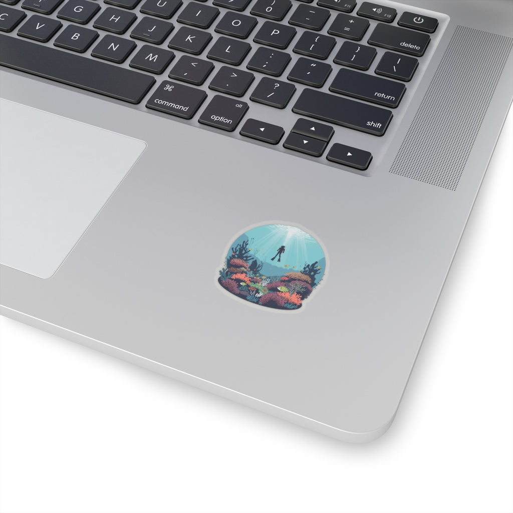 Underwater Adventure Kiss-Cut Stickers, Ocean Decor, Scuba Diving Stickers, Laptop Stickers, Water Bottle Decals, Marine Life Art