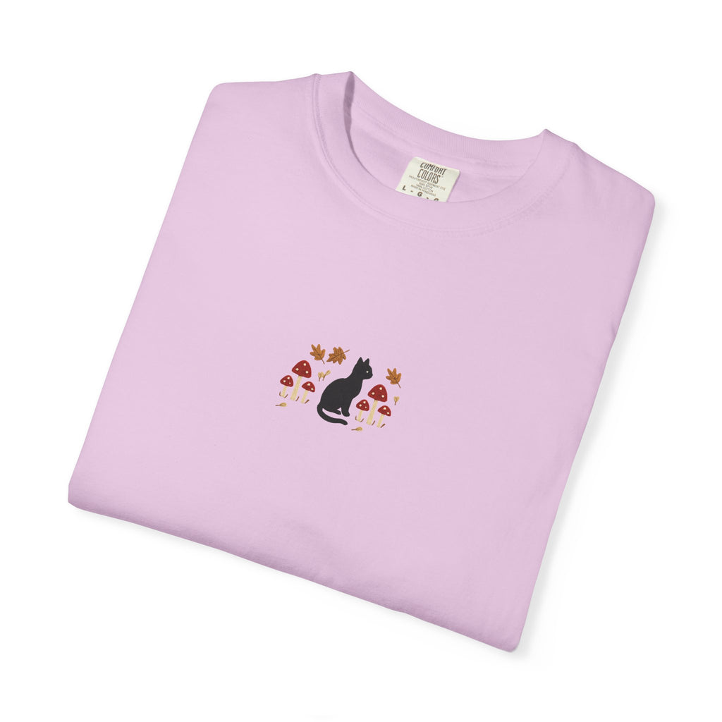 Cat Floral Unisex Garment-Dyed T-Shirt, Cozy Tee, Cat Lover Gift, Casual Wear, Unique Design, Everyday Fashion