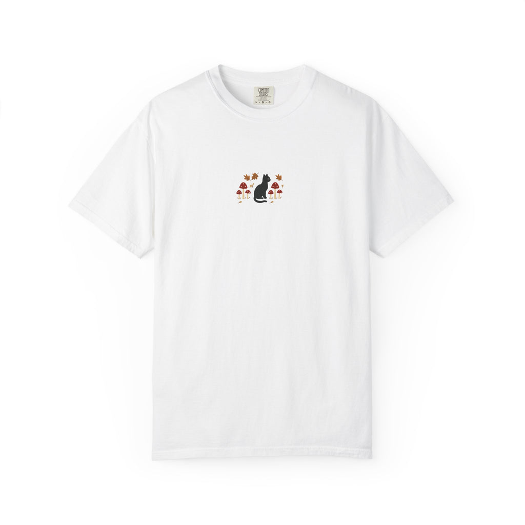 Cat Floral Unisex Garment-Dyed T-Shirt, Cozy Tee, Cat Lover Gift, Casual Wear, Unique Design, Everyday Fashion