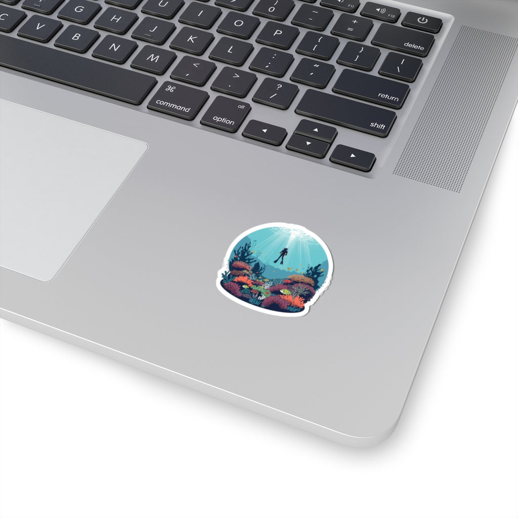 Underwater Adventure Kiss-Cut Stickers, Ocean Decor, Scuba Diving Stickers, Laptop Stickers, Water Bottle Decals, Marine Life Art